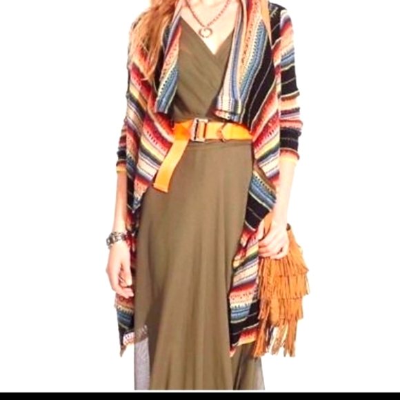 VTG POLO Ralph LAUREN Stripes Taos Multi Colored Serape Free Cozy Sweater SP EUC - Picture 3 of 16